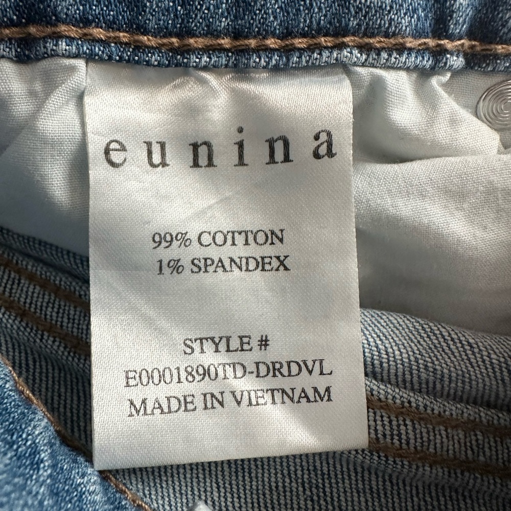 Eunina Light Blue High Rise Distressed Straight Leg Jeans - Picture 6 of 9